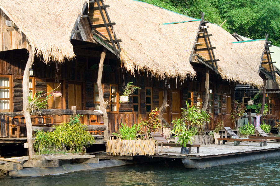 Thailand - Kanchanaburi - Jungle rafts hotel overnachting - 009