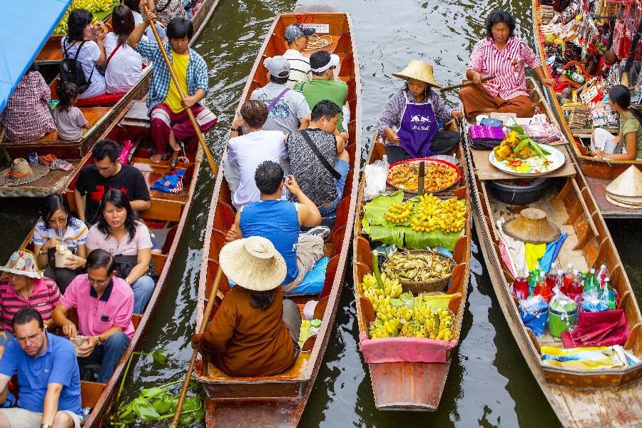 Thailand - Kleurrijk Damnoen Saduak - Drijvende Markt en River Kwai Tour