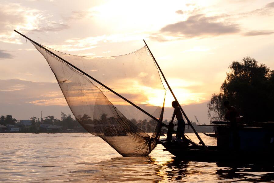 Vietnam - Zonsondergang Vissers - Mekong Delta dagtour