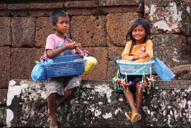Cambodja - Siem Reap - Angkor Wat kinderen