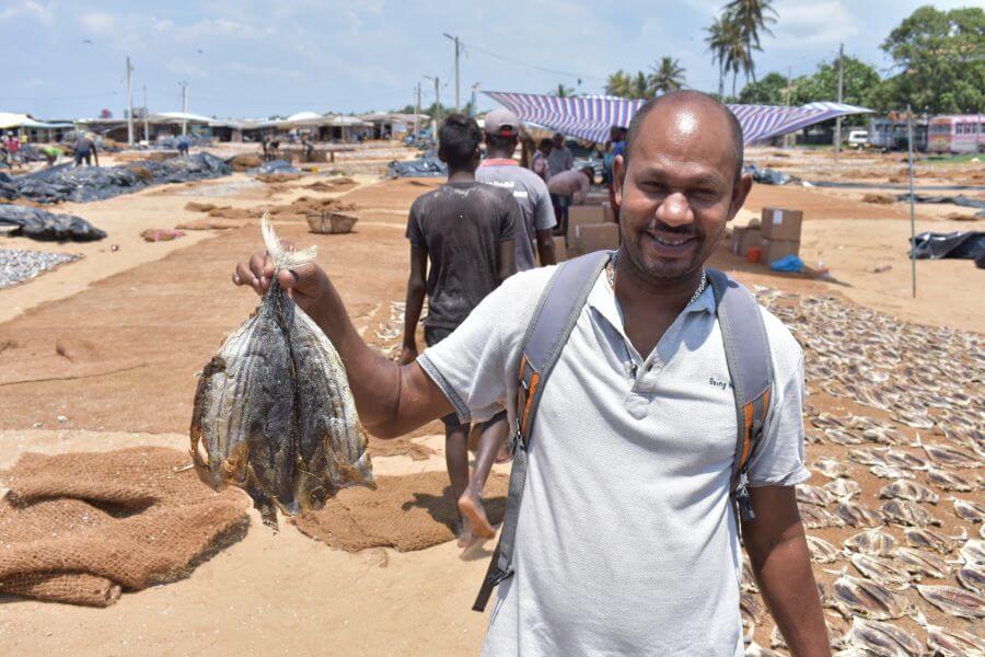 Sri Lanka Negombo fietstour vismarkt