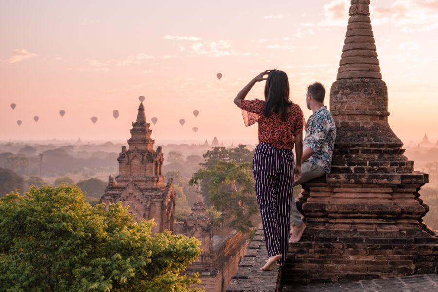 Myanmar Bagan koppel met uitzicht