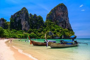 Thailand Krabi Boten op het strand 2